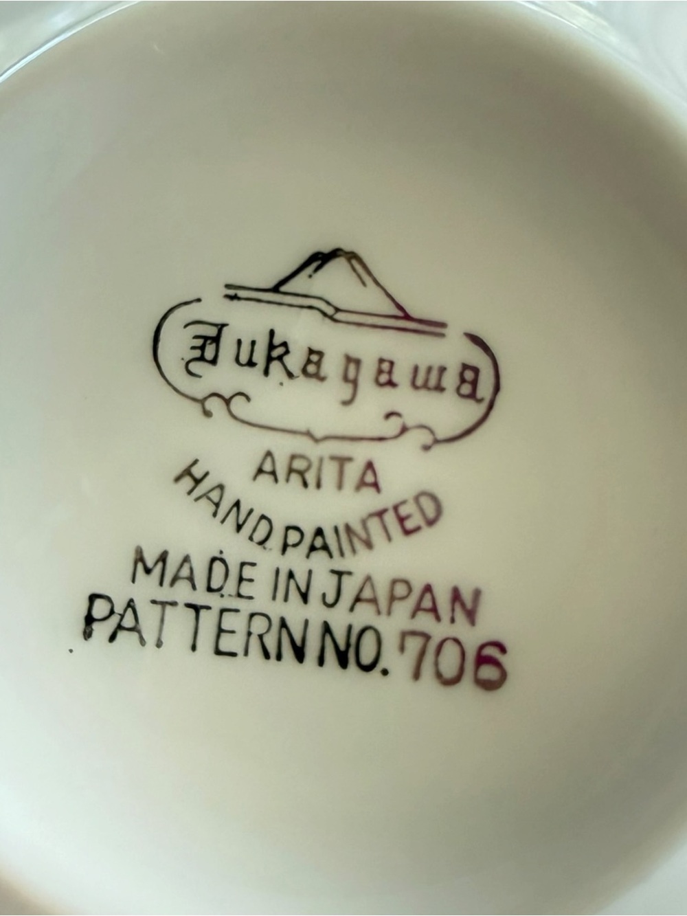 Fukagawa Arita Japan Hand Painted Tea Cup Set of 6 Pattern 706 Silver Rim - Picture 7 of 10